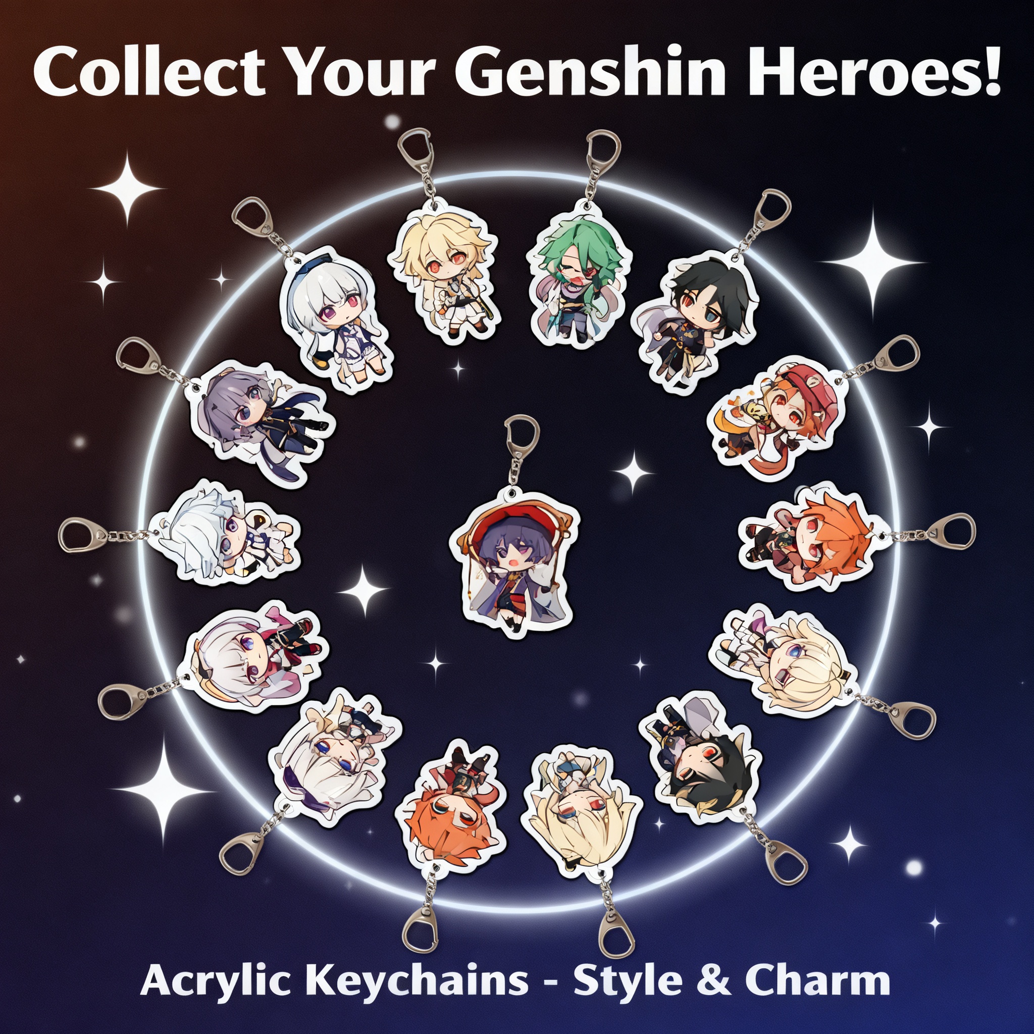 Travel Accessories To Gift - Genshin Impact Traveler Amber Kaeya Acrylic
