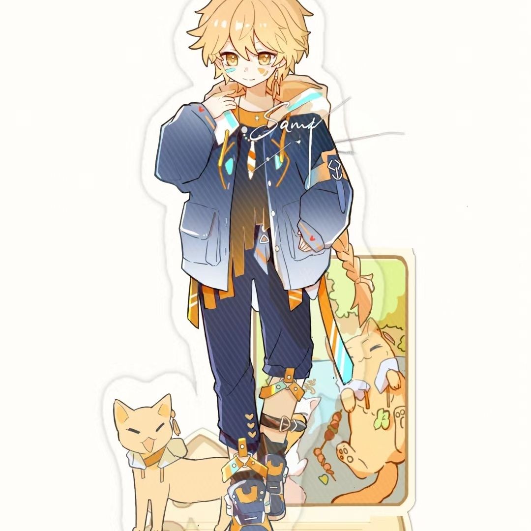 Travel Accessories To Gift - Anime Genshin Impact Traveler Acrylic Stand