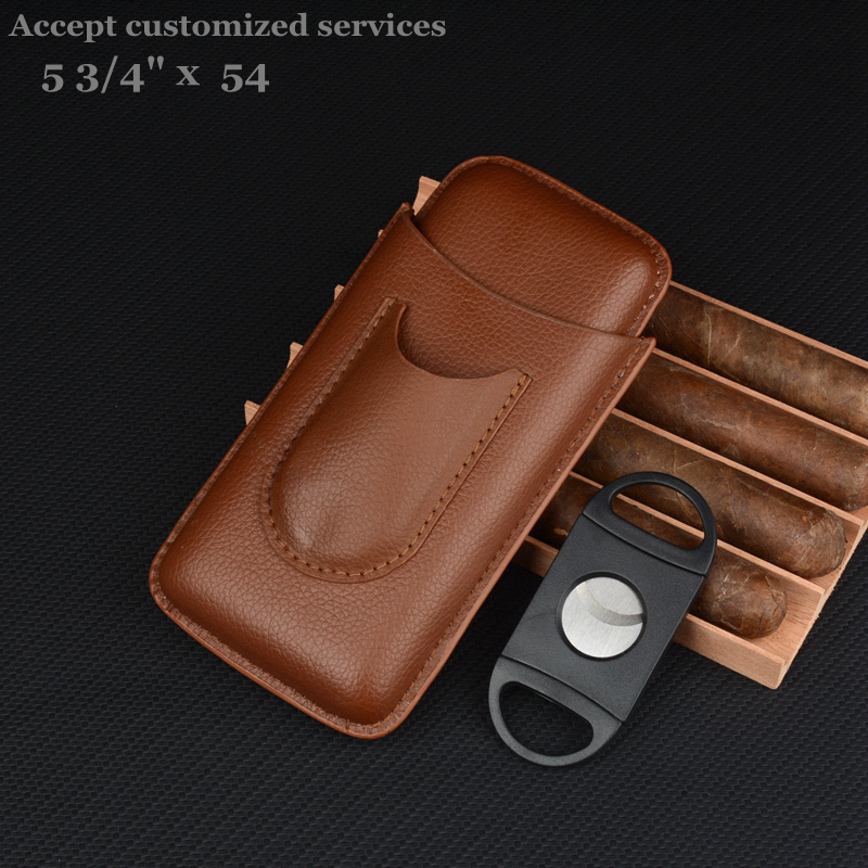 Travel Accessories On Sale - Leather Cigar Case Brown Cigar Holder