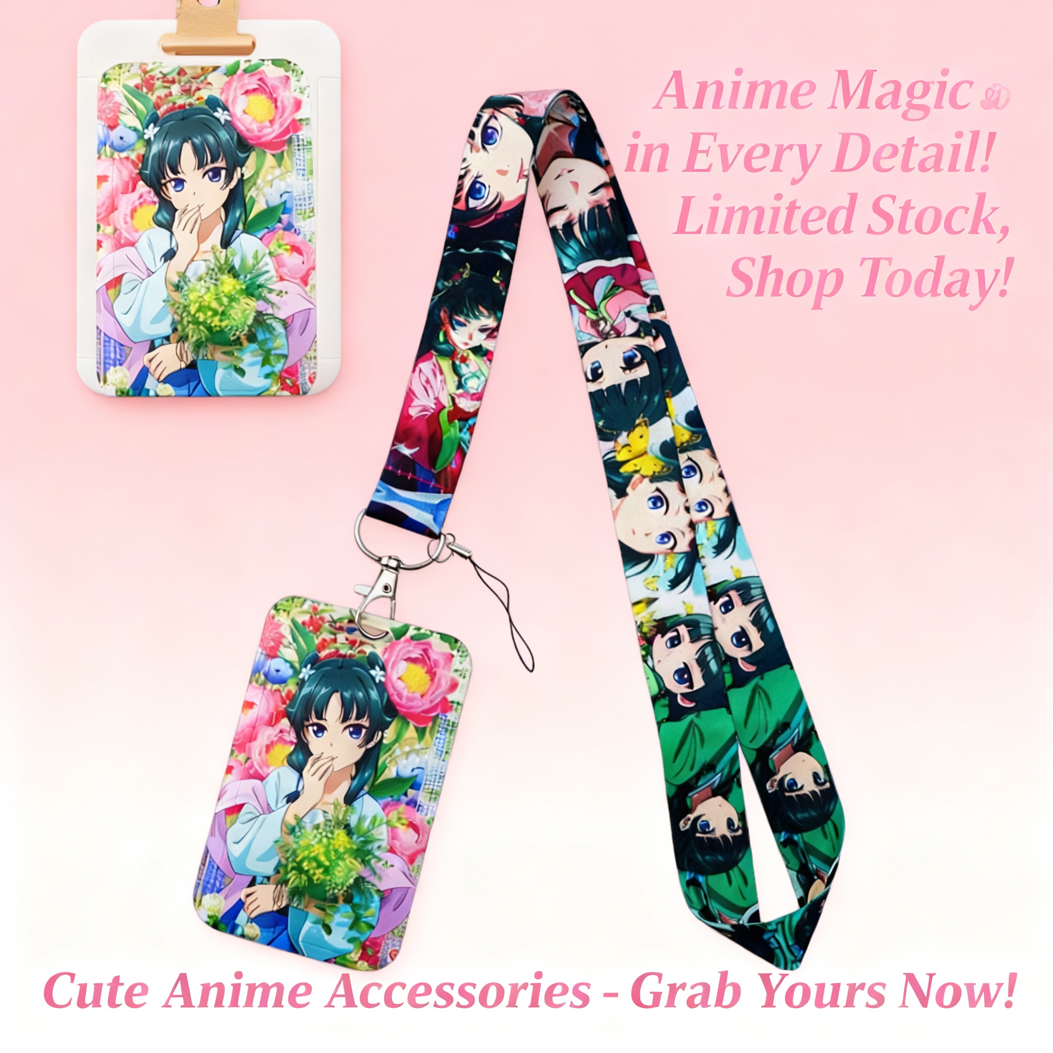Travel Accessories To Gift - Cute Anime Girl Lanyard Neck Strap