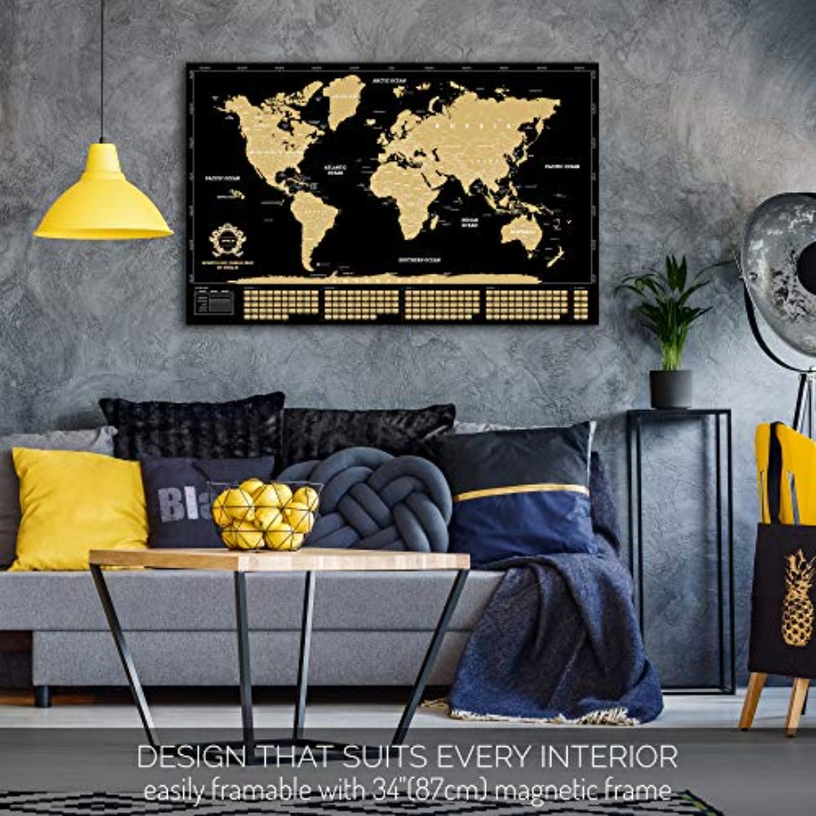 Scratch Off World Map - Extra  - Travel Accessories To Gift reseña y precio