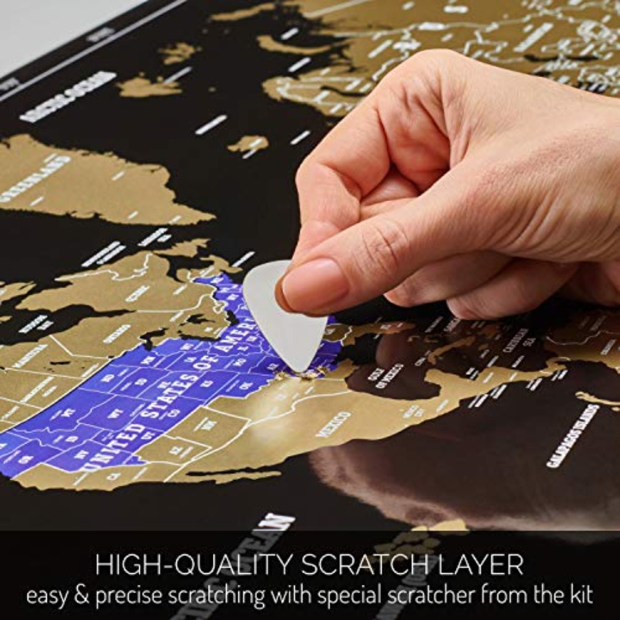 Scratch Off World Map - Extra  - Travel Accessories To Gift reseña y precio