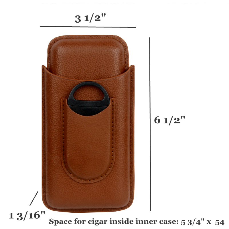 Leather Cigar Case Brown Cigar - Travel Accessories On Sale reseña y precio