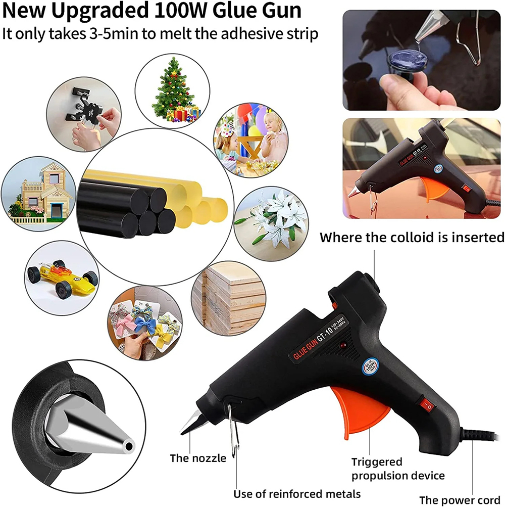 100W Hot Melt Glue Gun 100-240 - Travel Accessories Uk reseña y precio