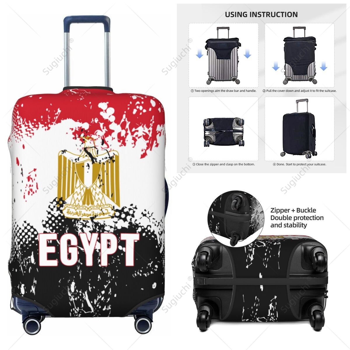 Egypt Flag Luggage Cover Suitc - Travel Accessories Egypt reseña y precio